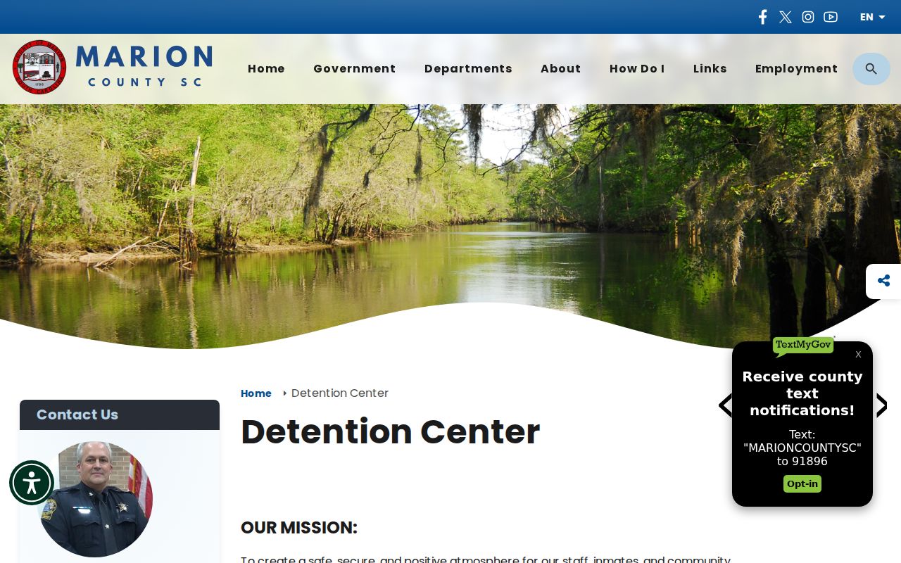 Marion County detention center contact for arrest and booking records
