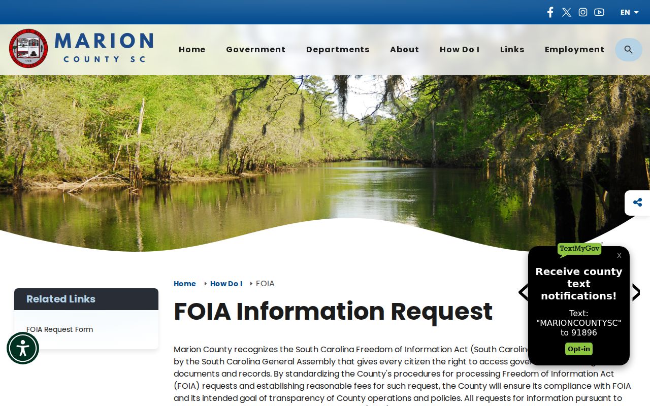 Marion County criminal record FOIA request rules