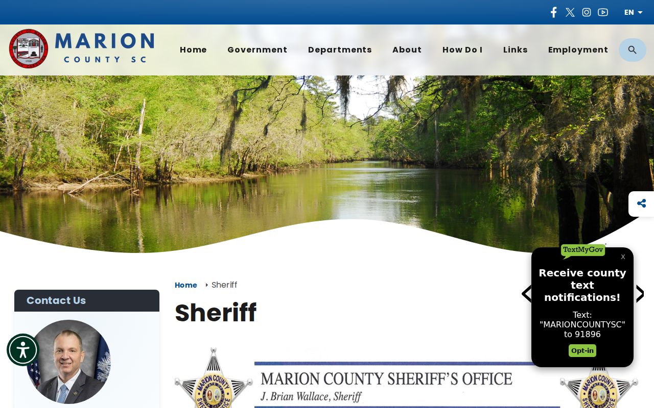 Marion County criminal records sheriff office page