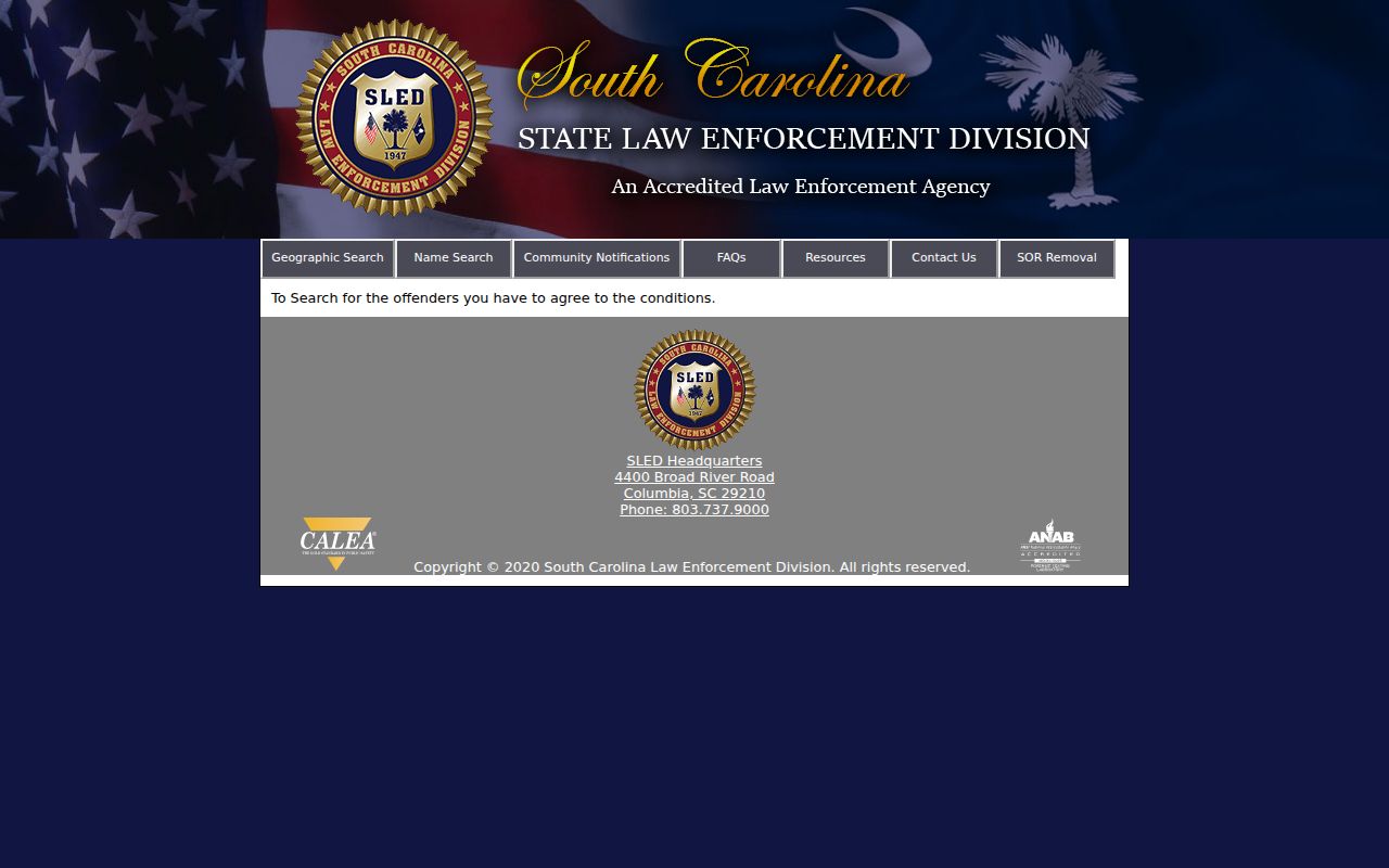 Marion County sex offender registry conditions on South Carolina SORT